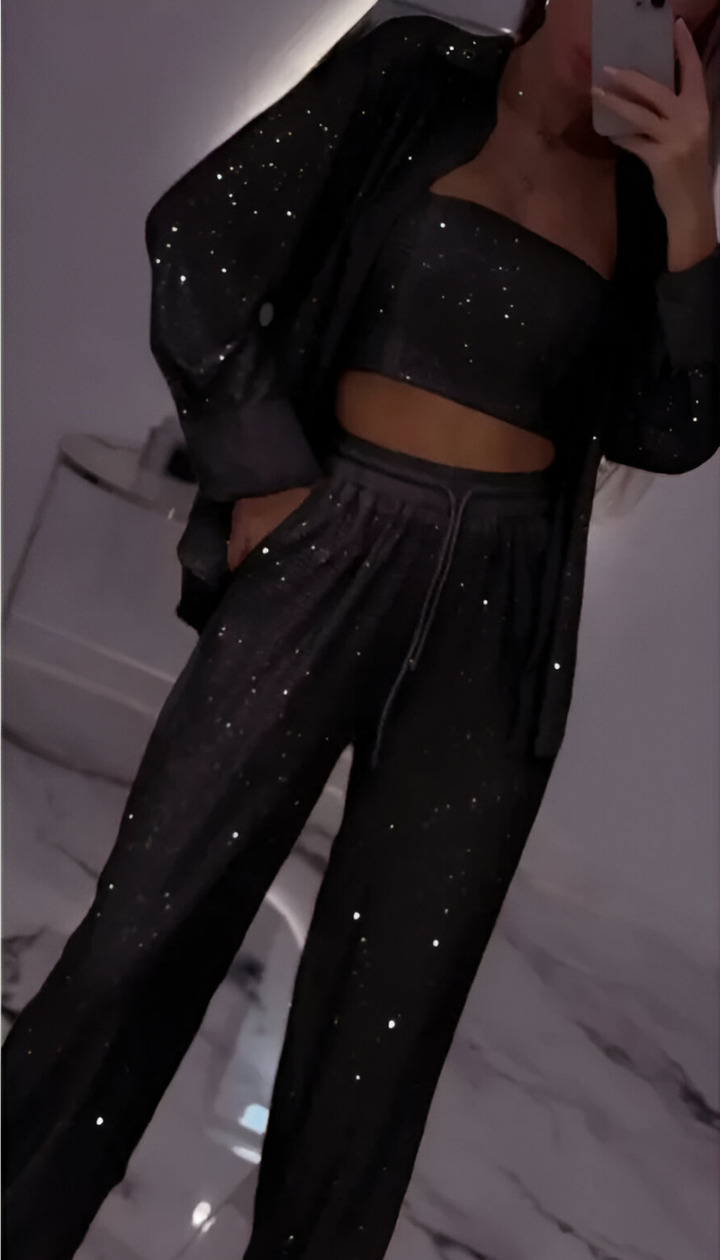 Nola™ | Modern Sequined 3-Piece Lounge Set