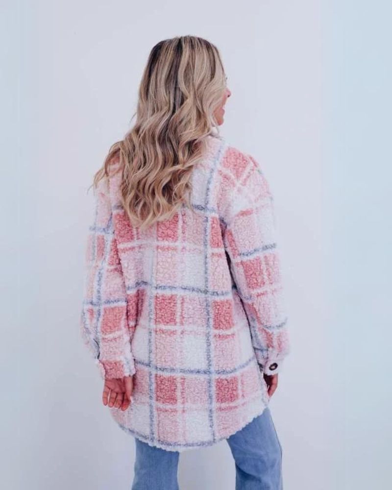 ELINARA - Checkered Fleece Jacket