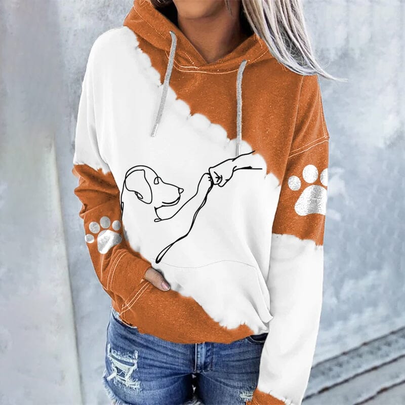 Trendy Loose Hoodie with Digital Print