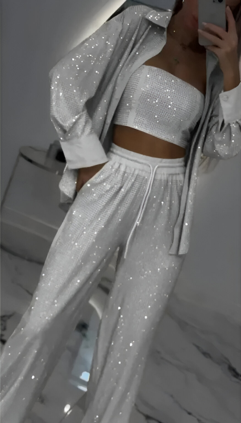 Nola™ | Modern Sequined 3-Piece Lounge Set