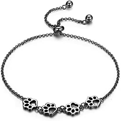 Silver Paw Print Bracelet – Adjustable Size