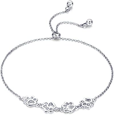 Silver Paw Print Bracelet – Adjustable Size