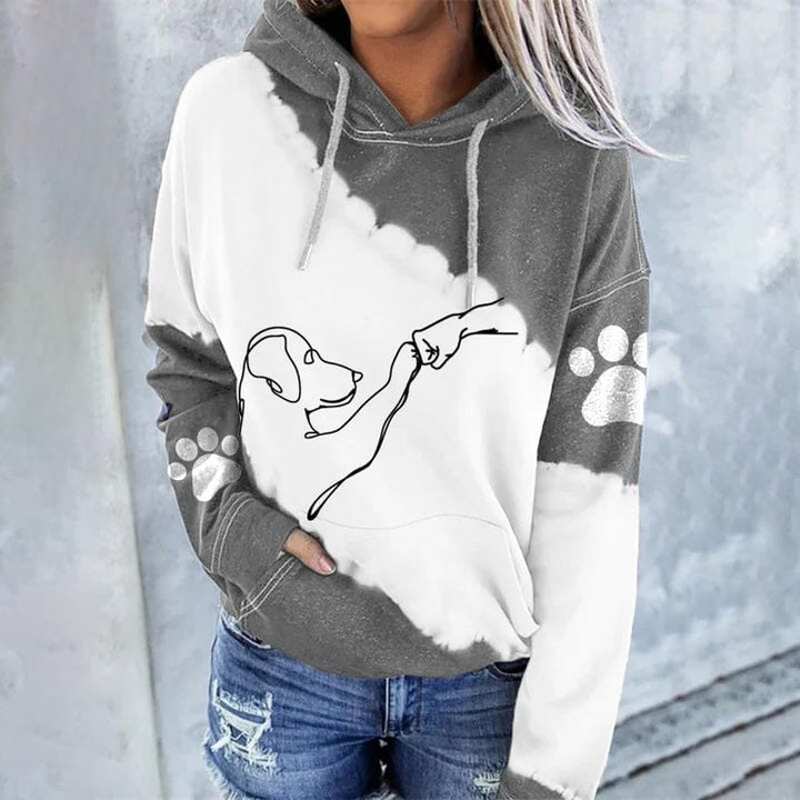 Trendy Loose Hoodie with Digital Print
