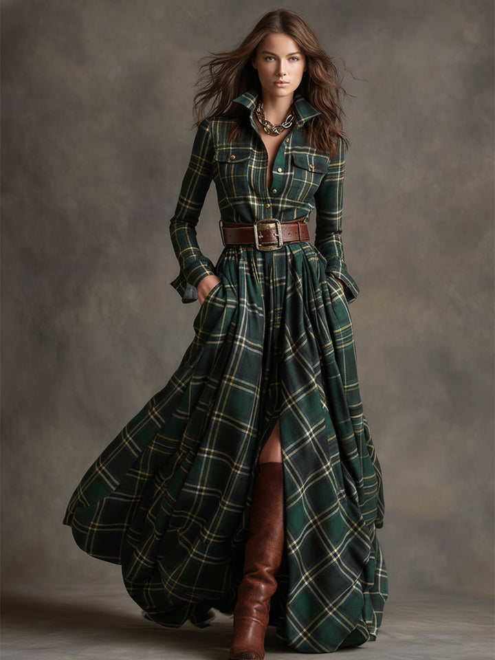 Giulietta - Maxi Check Shirt Dress
