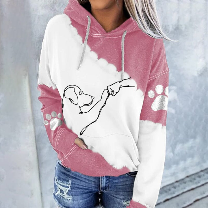 Trendy Loose Hoodie with Digital Print