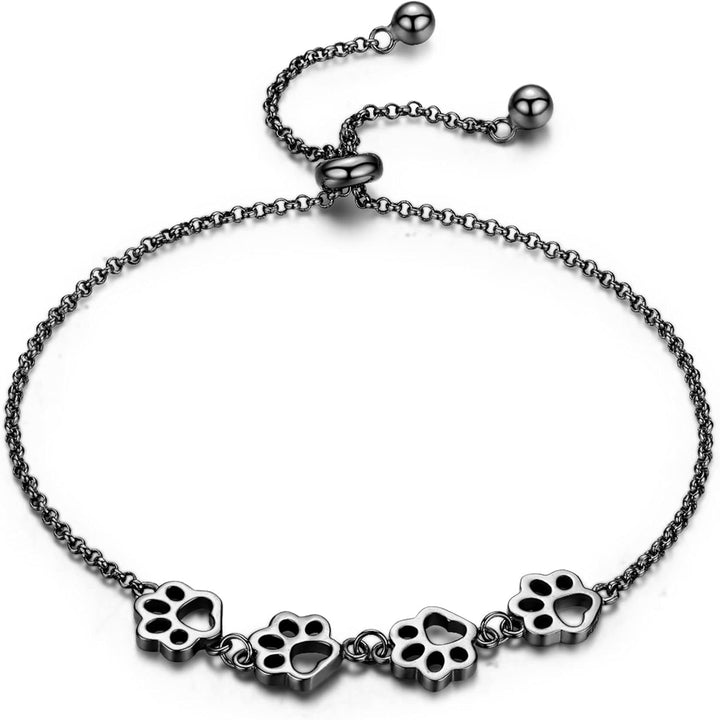 Silver Paw Print Bracelet – Adjustable Size