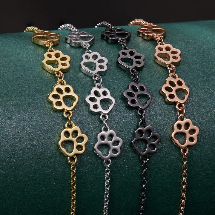 Silver Paw Print Bracelet – Adjustable Size