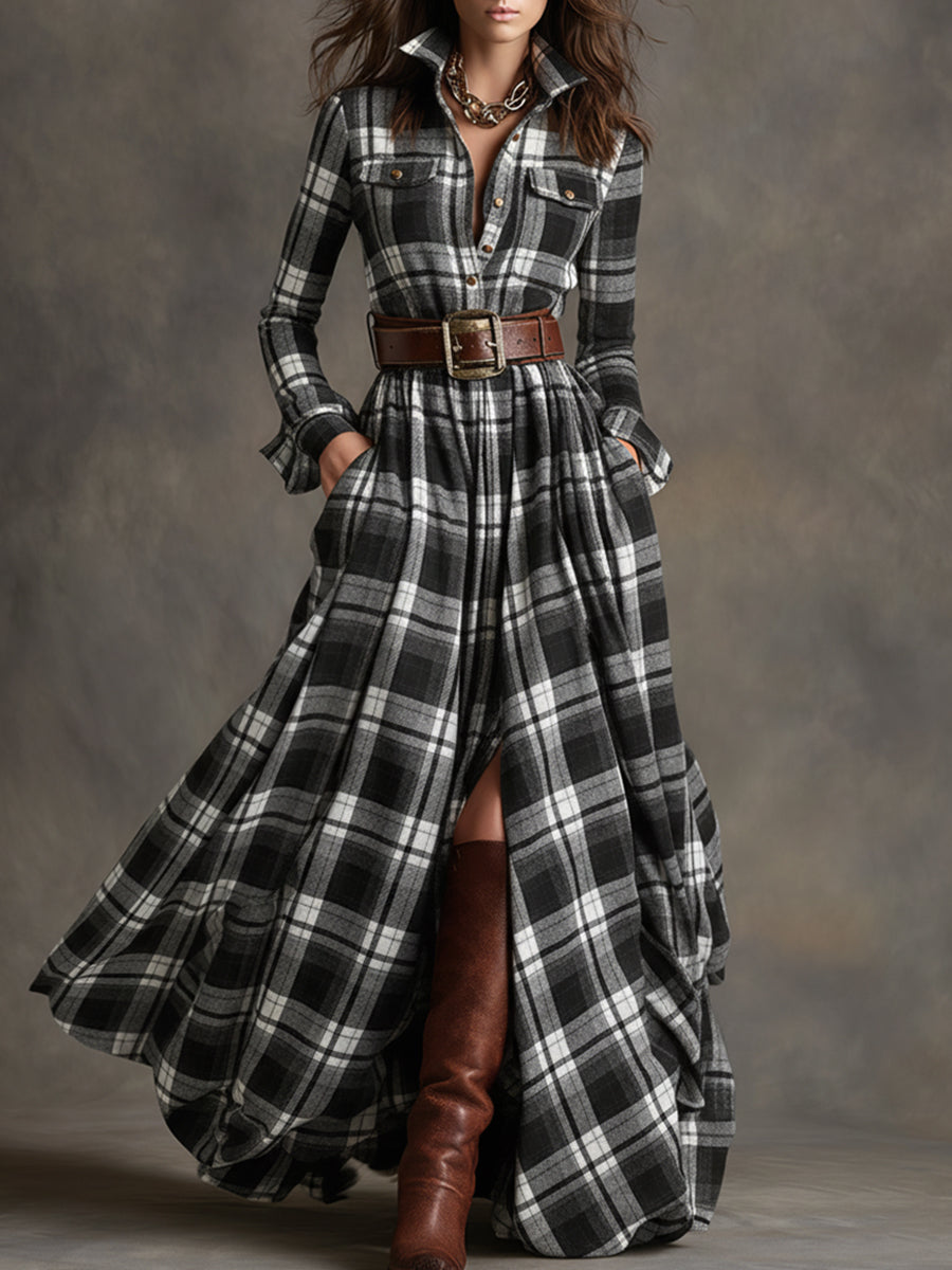 Giulietta - Maxi Check Shirt Dress