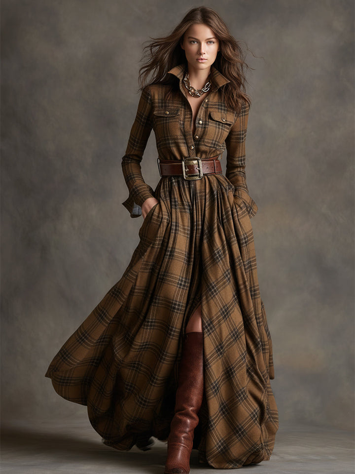 Giulietta - Maxi Check Shirt Dress