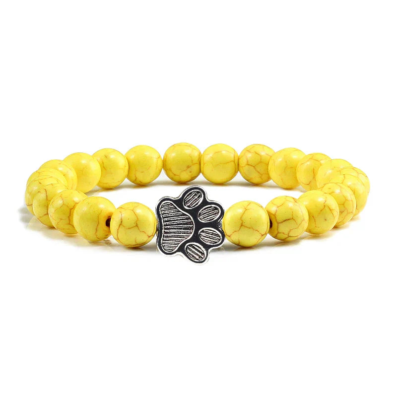 Bracelet with Paw Print Beads