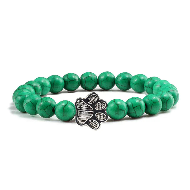 Bracelet with Paw Print Beads