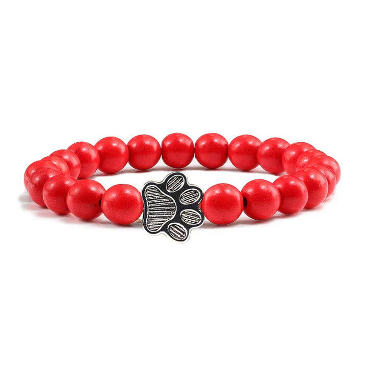 Bracelet with Paw Print Beads