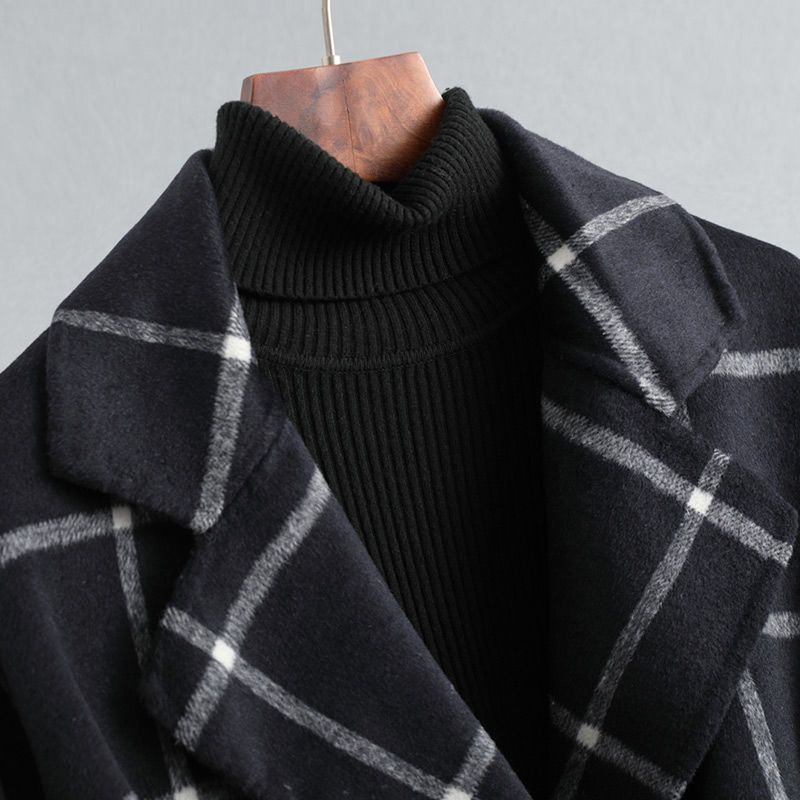 Valeria - Elegant Wool Check Coat