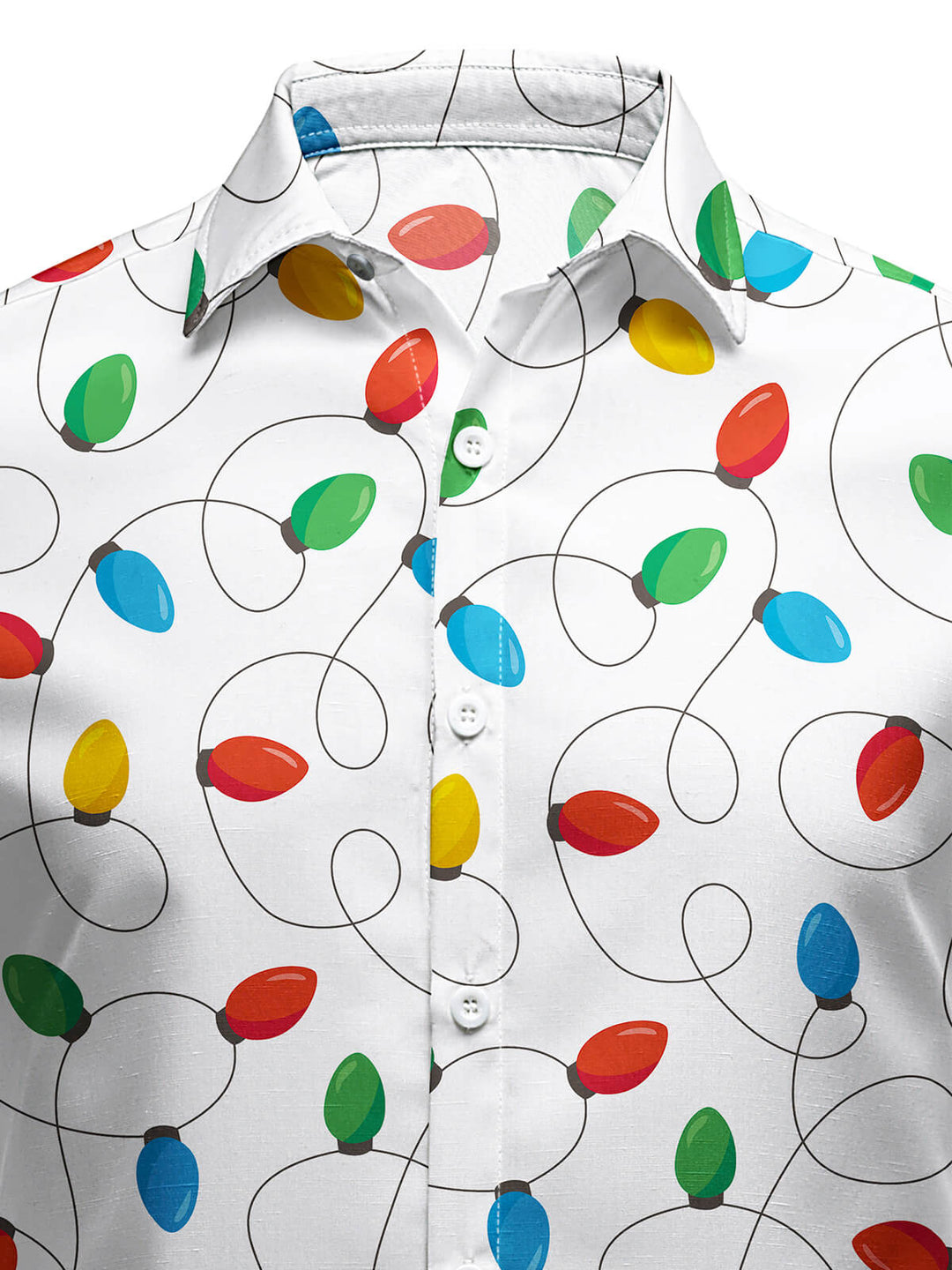 Men's Long Sleeve Xmas Fairy Lights Shirt