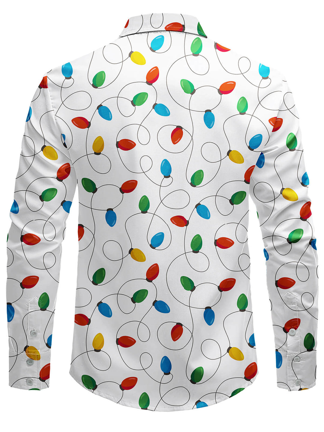 Men's Long Sleeve Xmas Fairy Lights Shirt