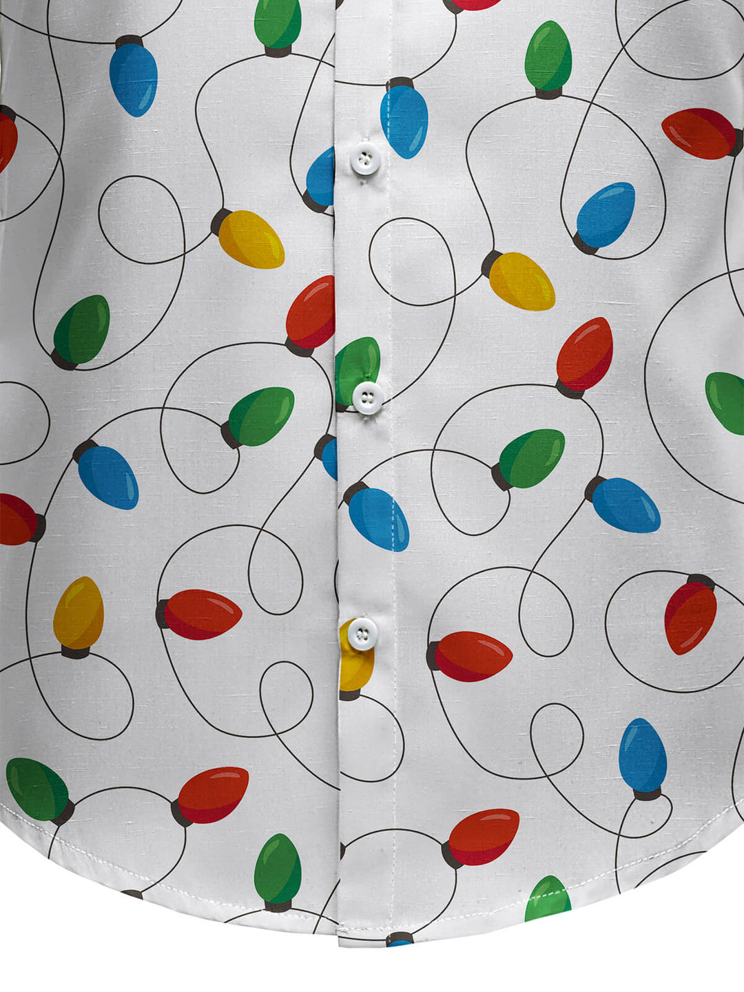 Men's Long Sleeve Xmas Fairy Lights Shirt