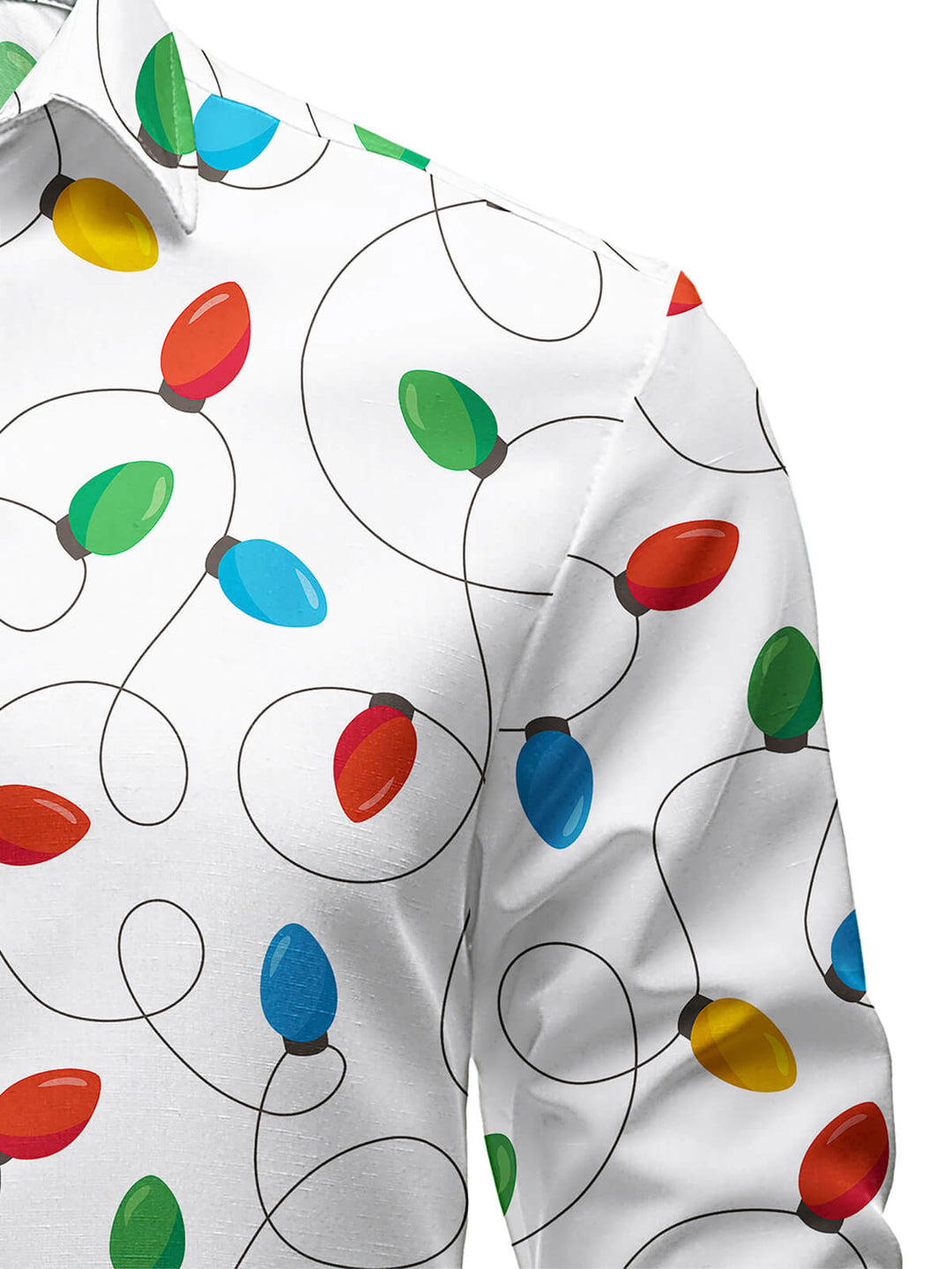 Men's Long Sleeve Xmas Fairy Lights Shirt