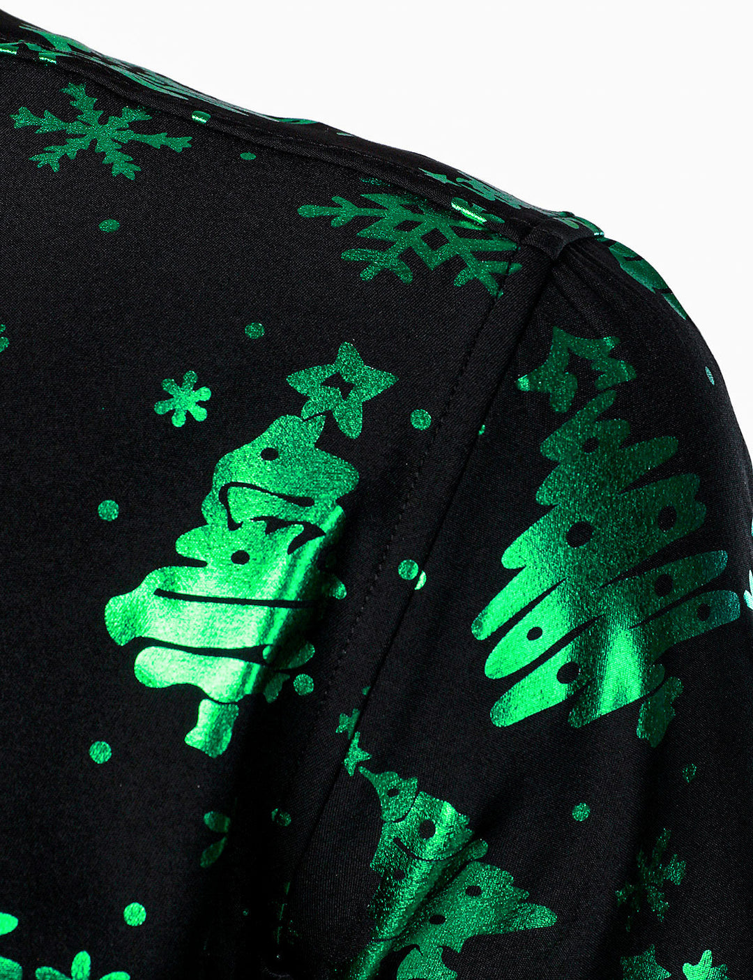 Men's Christmas Print Regular Fit Green Long Sleeve Shirt
