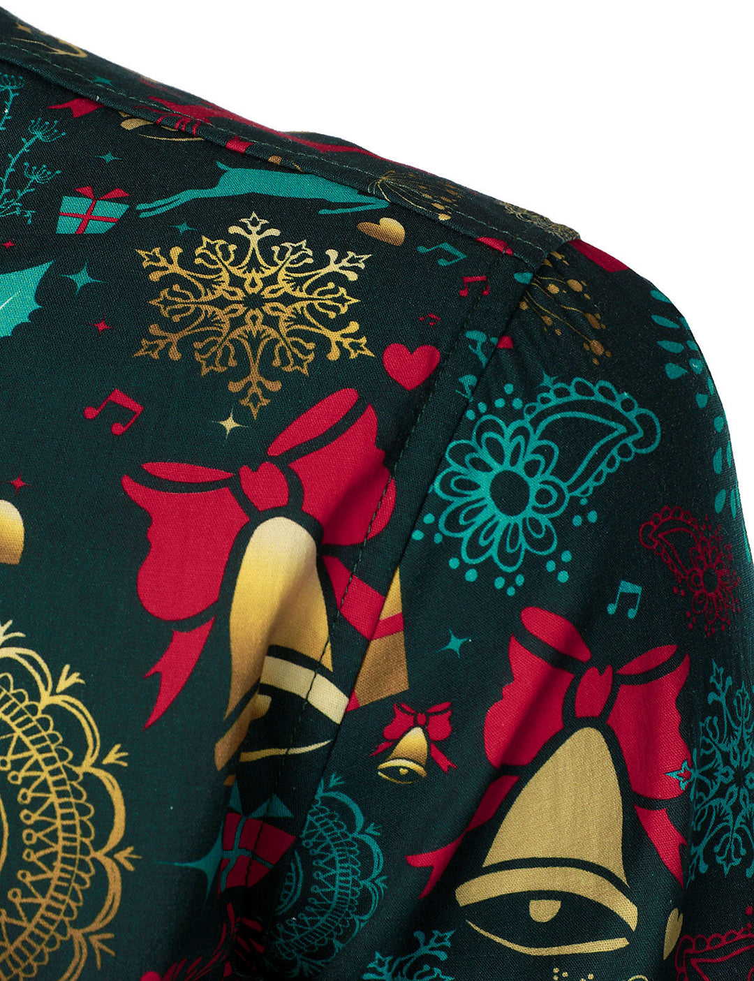 Men's Christmas Reindeer Holiday Cotton Long-Sleeve Shirt