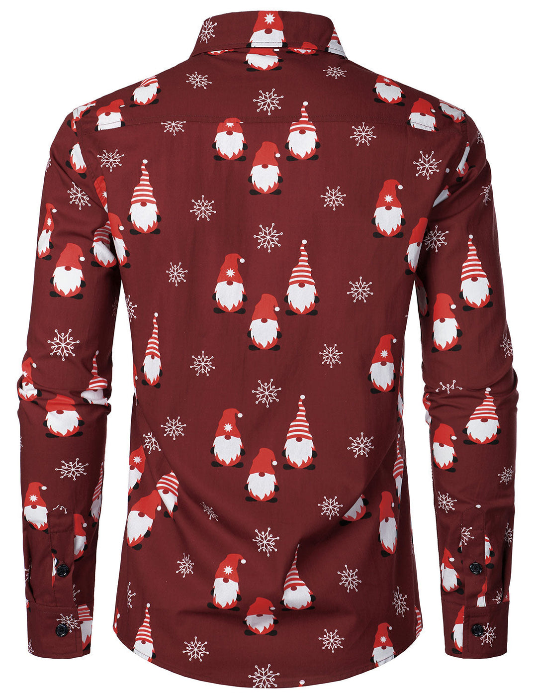 Men's Christmas Red Sweet Elf Cotton Long Sleeve Shirt