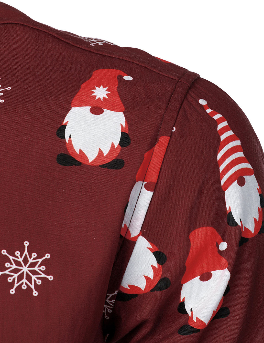 Men's Christmas Red Sweet Elf Cotton Long Sleeve Shirt