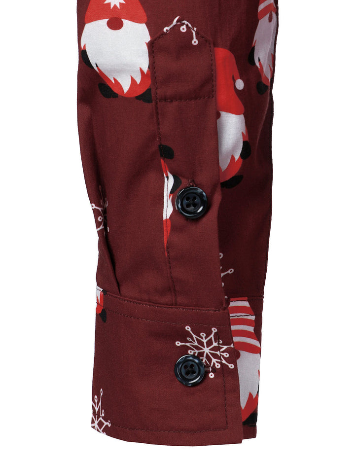 Men's Christmas Red Sweet Elf Cotton Long Sleeve Shirt