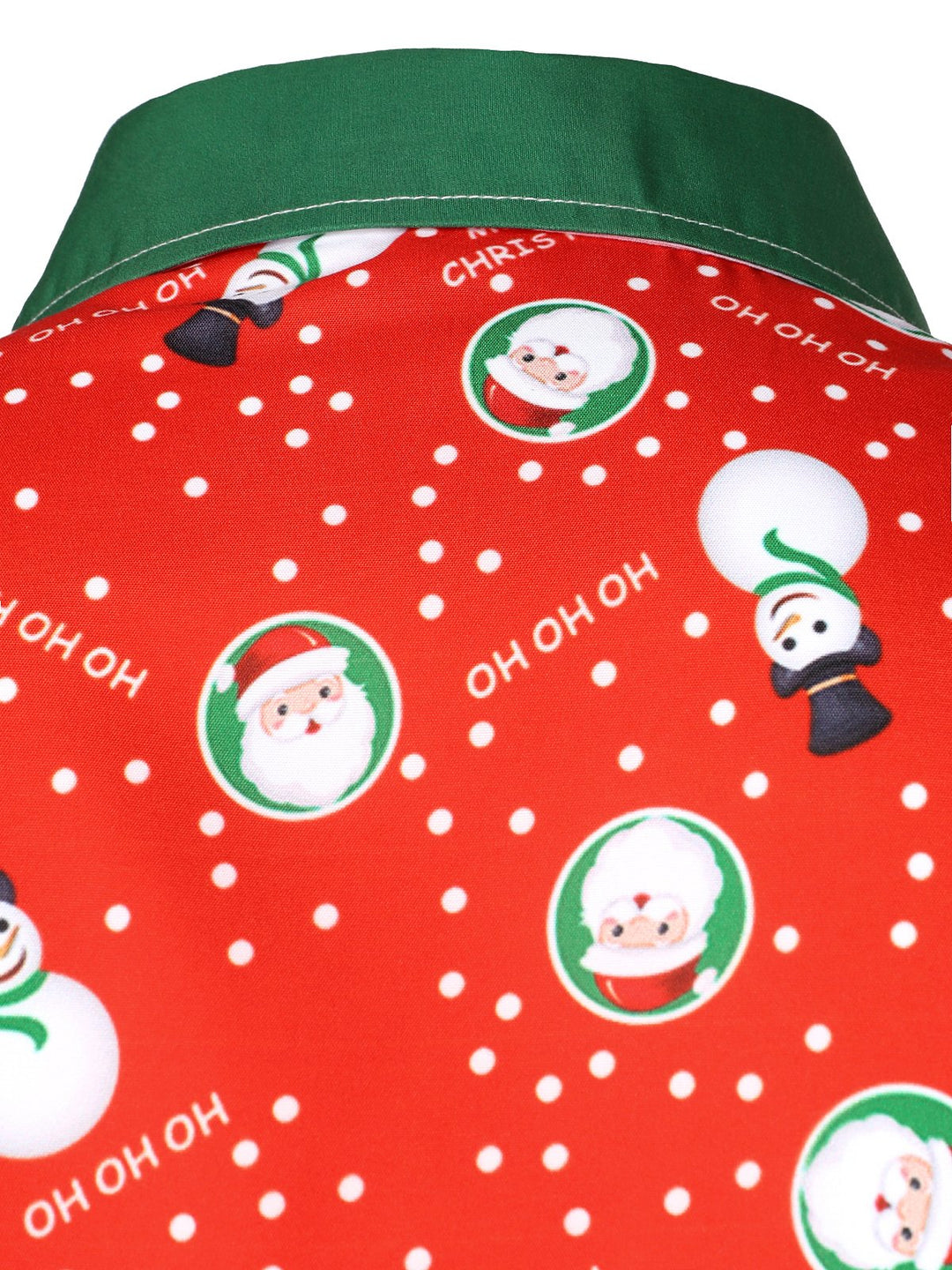 Men's Christmas Snowman Santa Print Funny Outfit Holiday Themed Long Sleeve Shirt