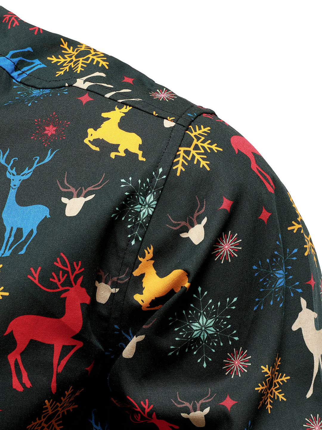 Men's Christmas Theme Festive Reindeer Holiday Long Sleeve Shirt
