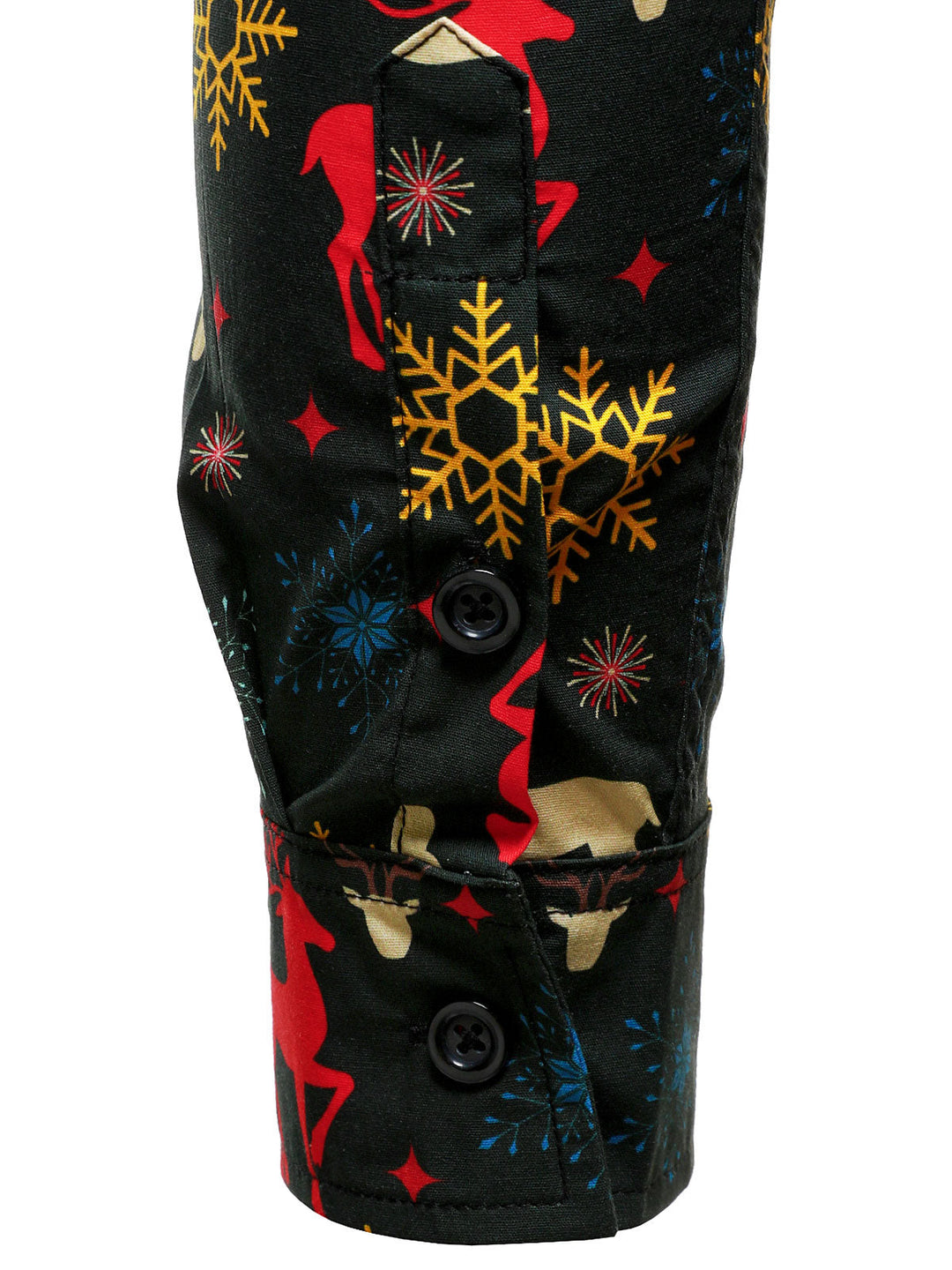 Men's Christmas Theme Festive Reindeer Holiday Long Sleeve Shirt