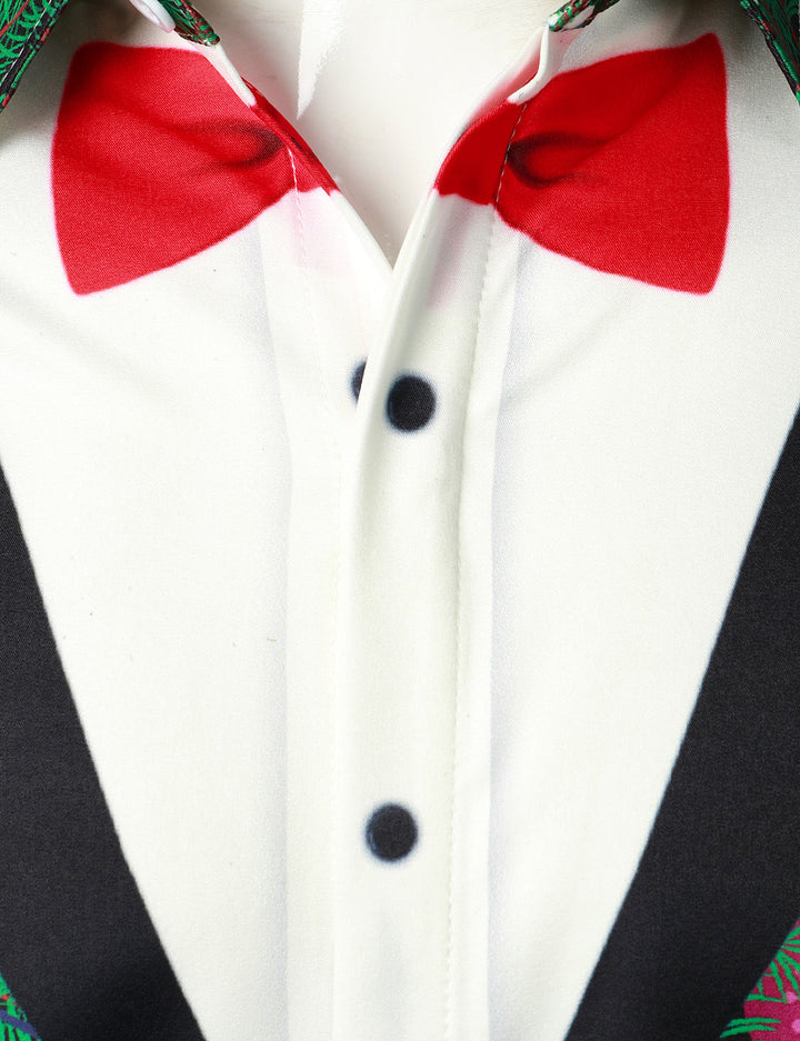 Men's Christmas Tree Camo Print Regular Fit Fun Outfit Themed Top Long Sleeve Shirt