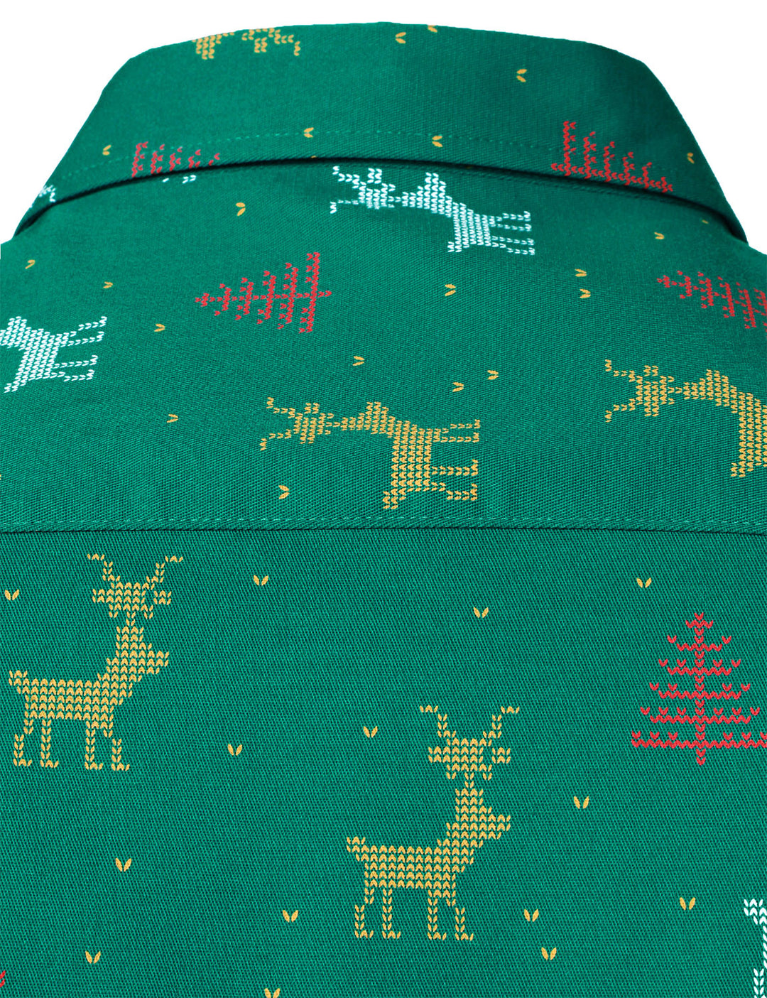 Men's Christmas Tree Moose Print Breathable Green Long Sleeve Shirt