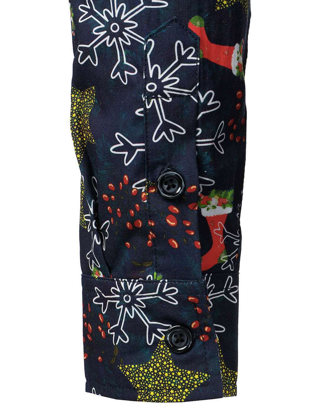 Men's Christmas Print Holiday Cotton Long Sleeve Shirt