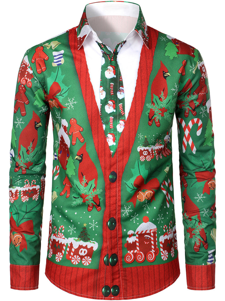 Funny Christmas Outfit Holiday Party Ugly Long Sleeve Shirt