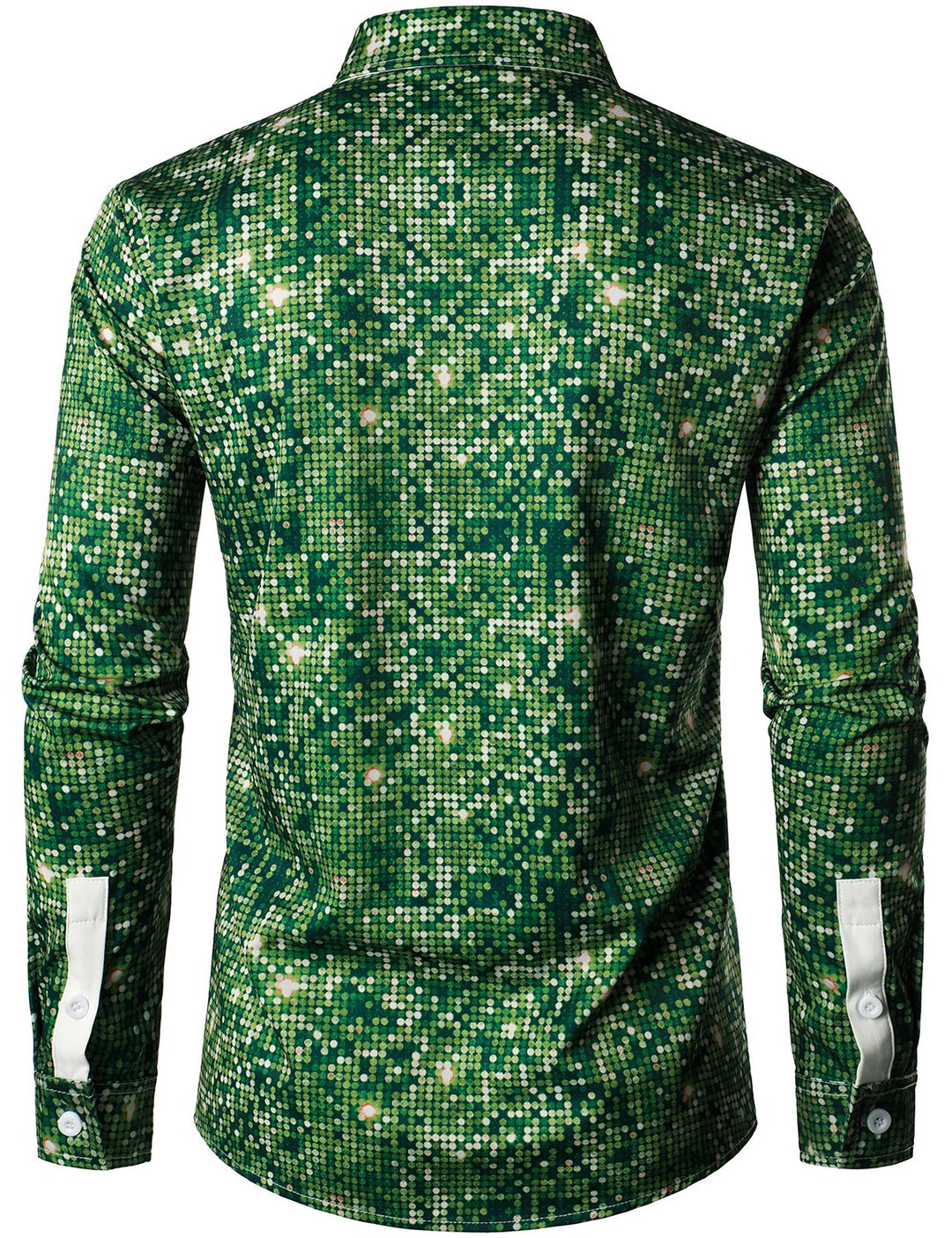 Men's Christmas Tree Funny Outfit Christmas Theme Top Holiday Green Button Long Sleeve Shirt