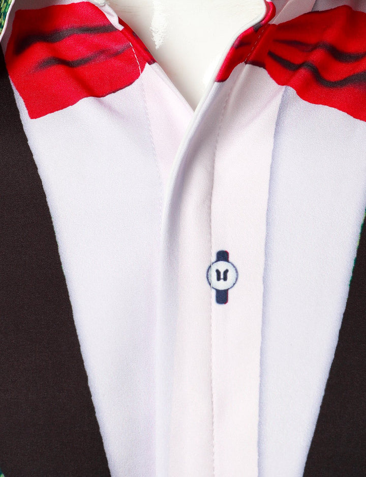 Men's Christmas Tree Funny Outfit Christmas Theme Top Holiday Green Button Long Sleeve Shirt