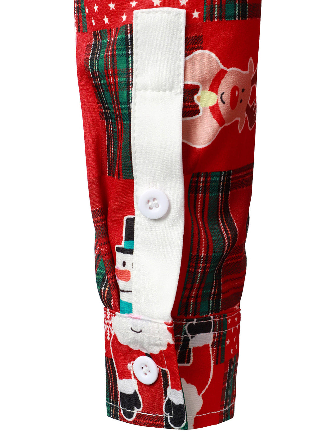 Men's Vintage Red Tartan Fun Holiday Grim Christmas Long Sleeve Shirt