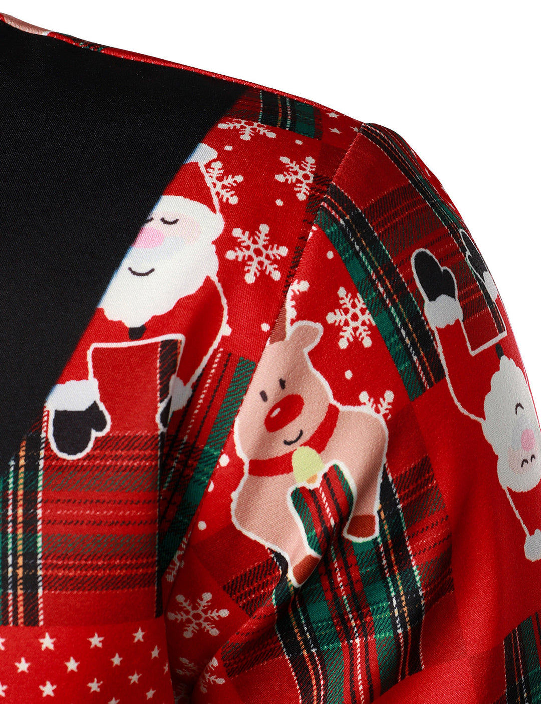 Men's Vintage Red Tartan Fun Holiday Grim Christmas Long Sleeve Shirt