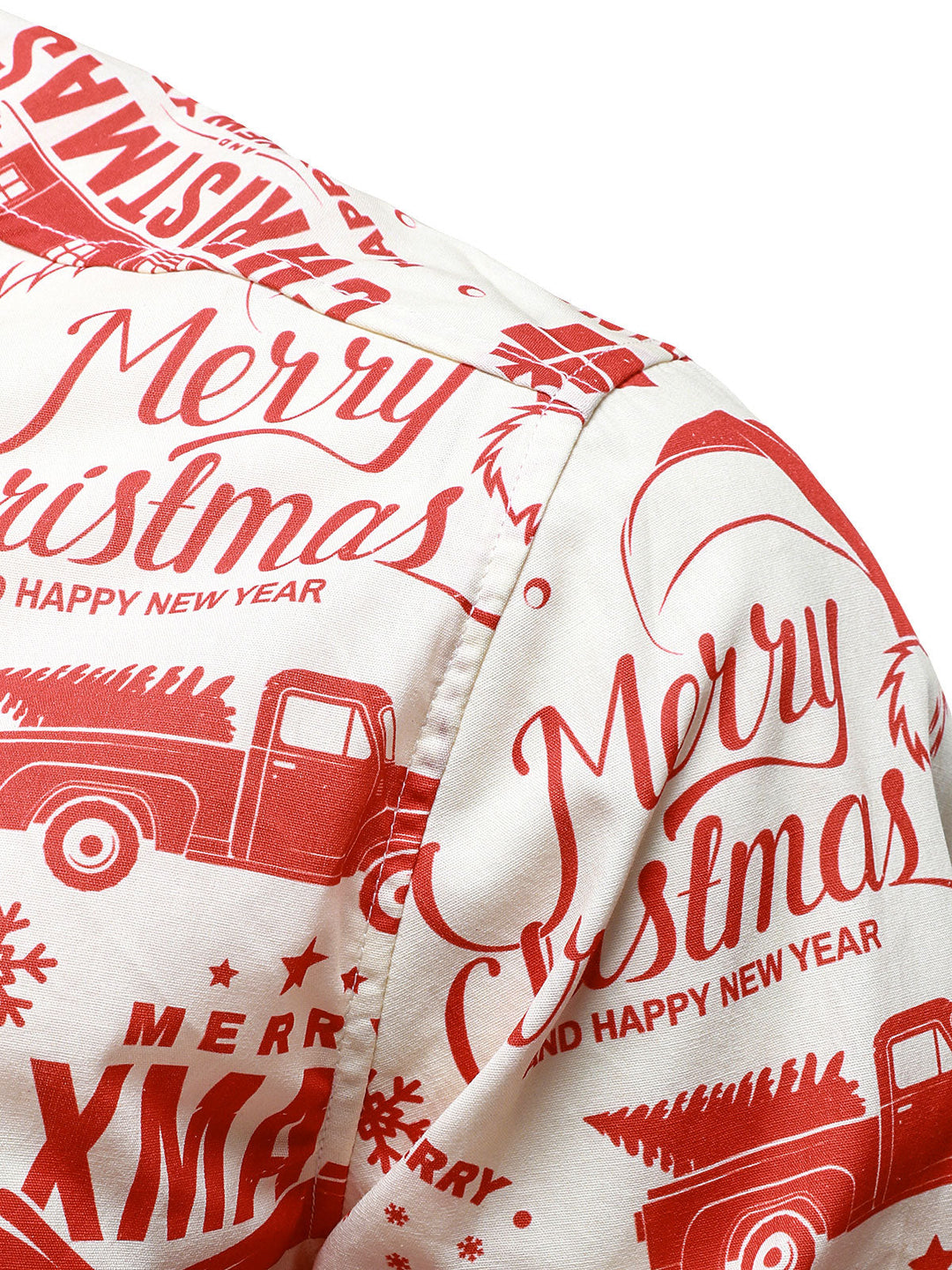 Men's Christmas Sweater in Beige with Fun Vintage Design and Long Sleeves