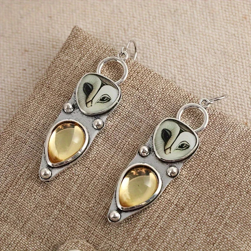 Boho Owl Drop Earrings