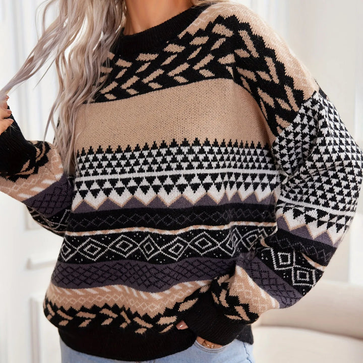 Haze™ | Contrast Shoulder Retro Knit Sweater