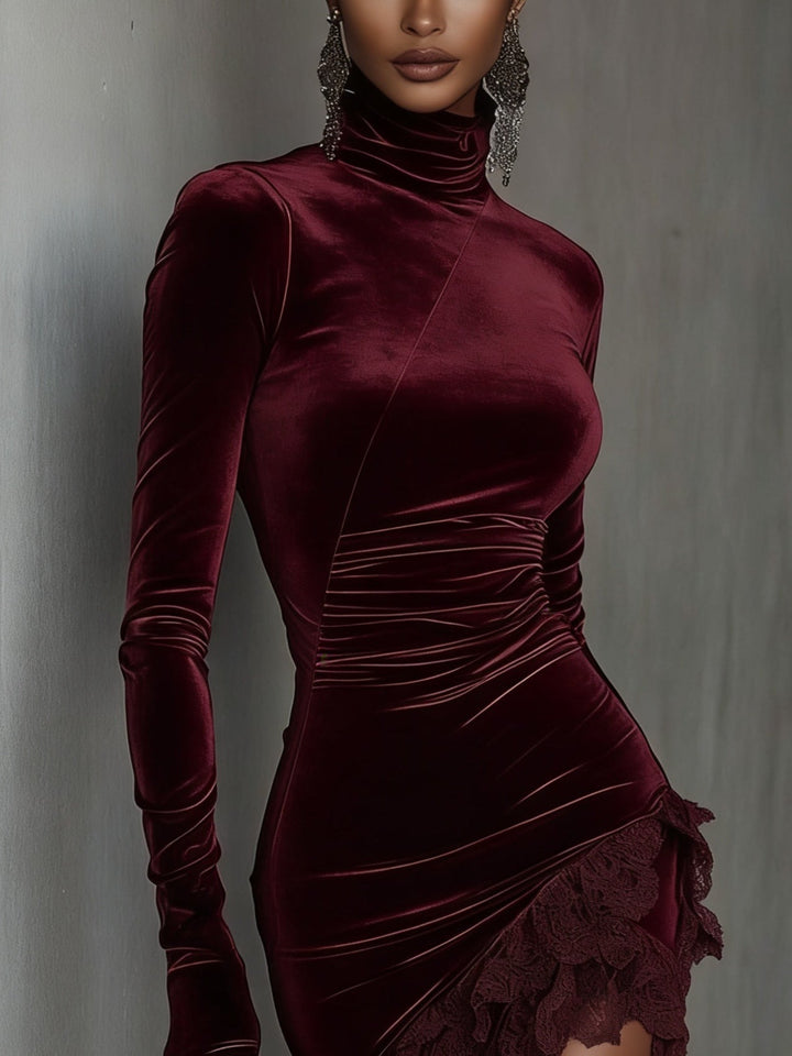 Lunori™ | Chiara Mini Velvet Dress