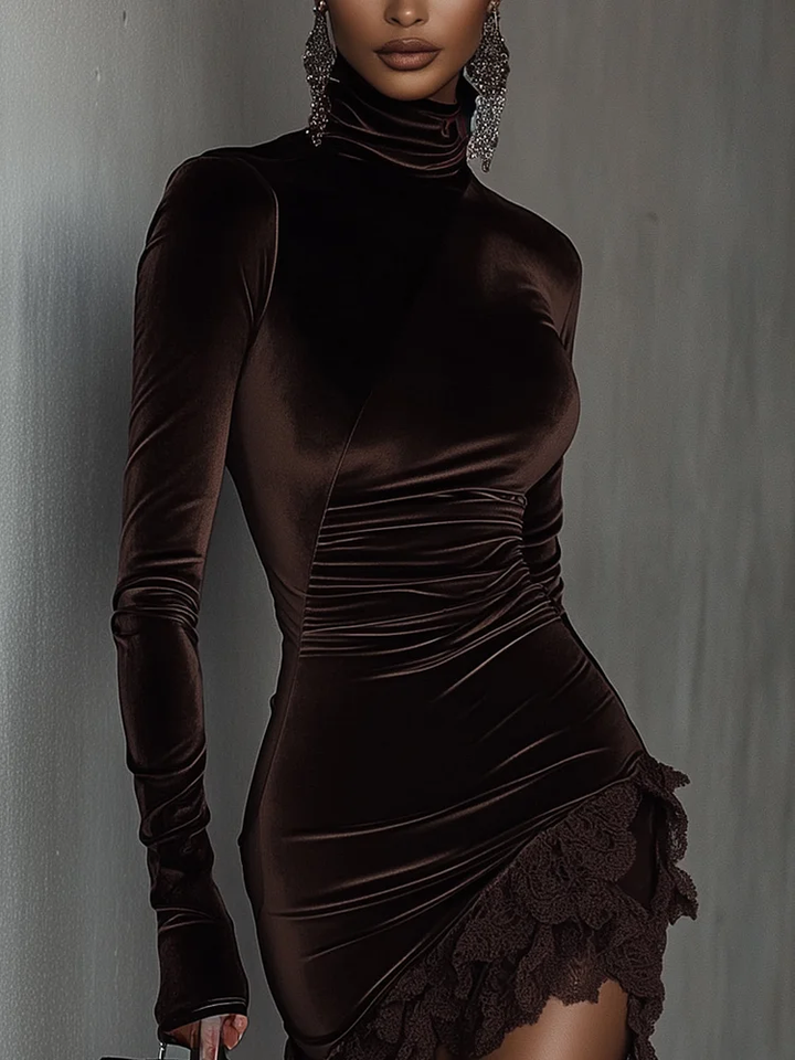 Lunori™ | Chiara Mini Velvet Dress