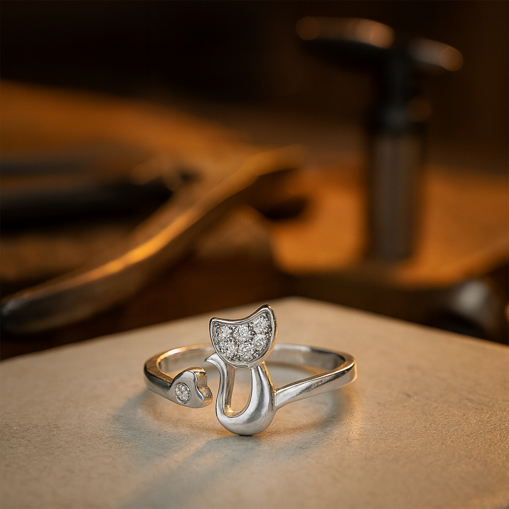 Open Cat Ring – Zirconia