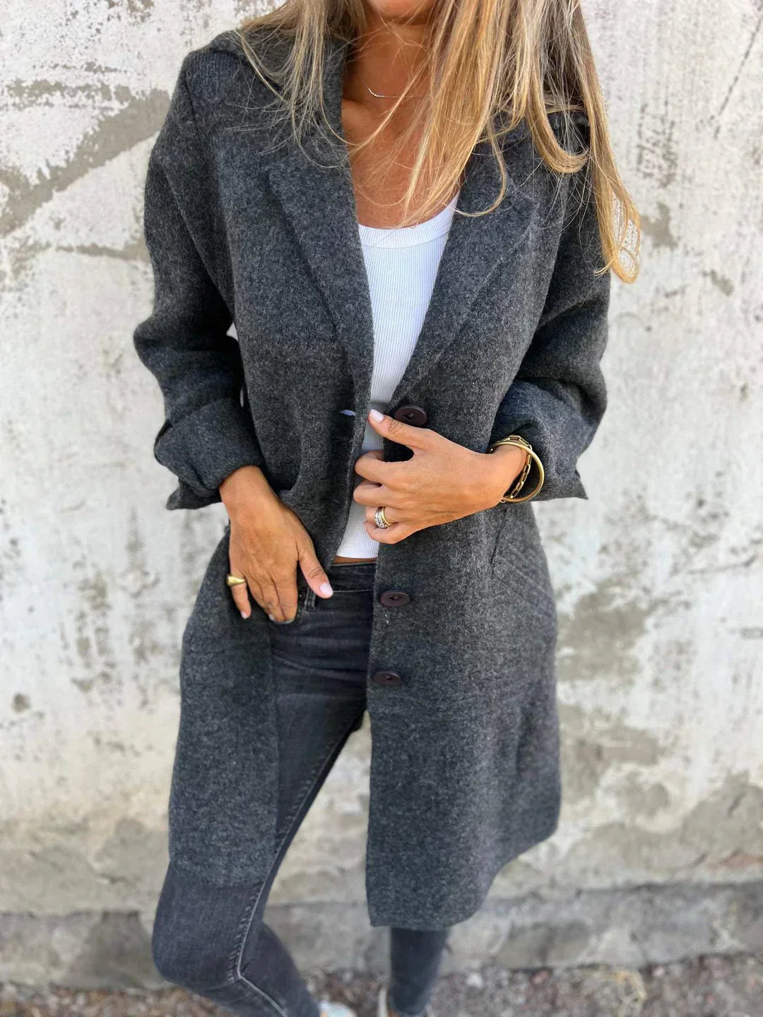Baylea - Casual Long Wool Lapel Jacket