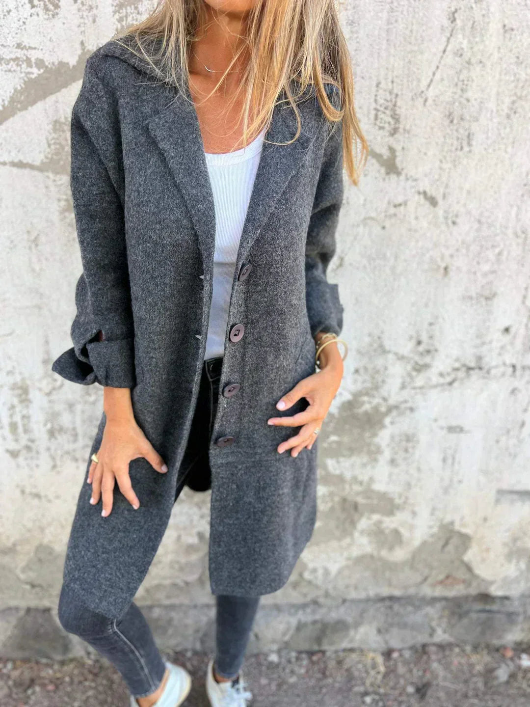 Baylea - Casual Long Wool Lapel Jacket