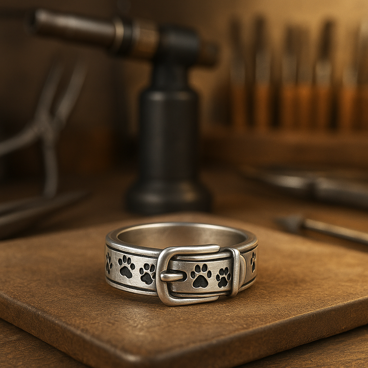 Sweet and Elegant Collar Ring with Dog-Shaped Design