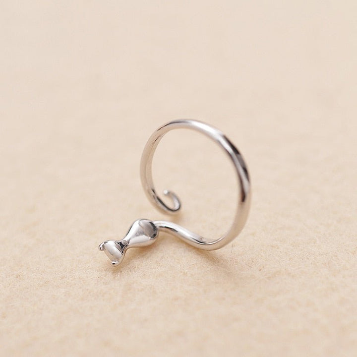 Lovely cat ring in stainless steel