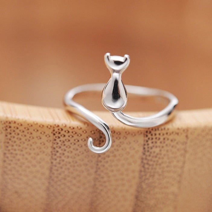 Lovely cat ring in stainless steel