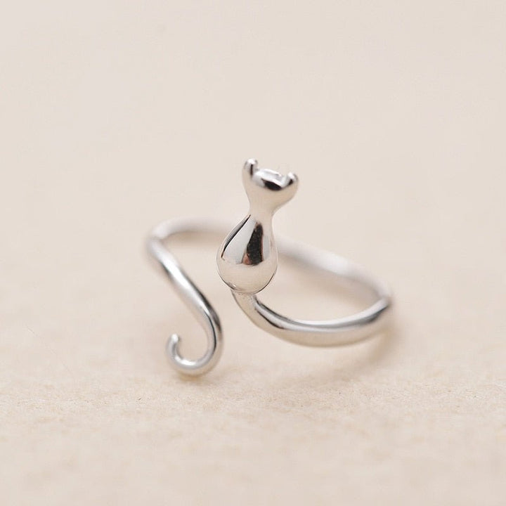 Lovely cat ring in stainless steel